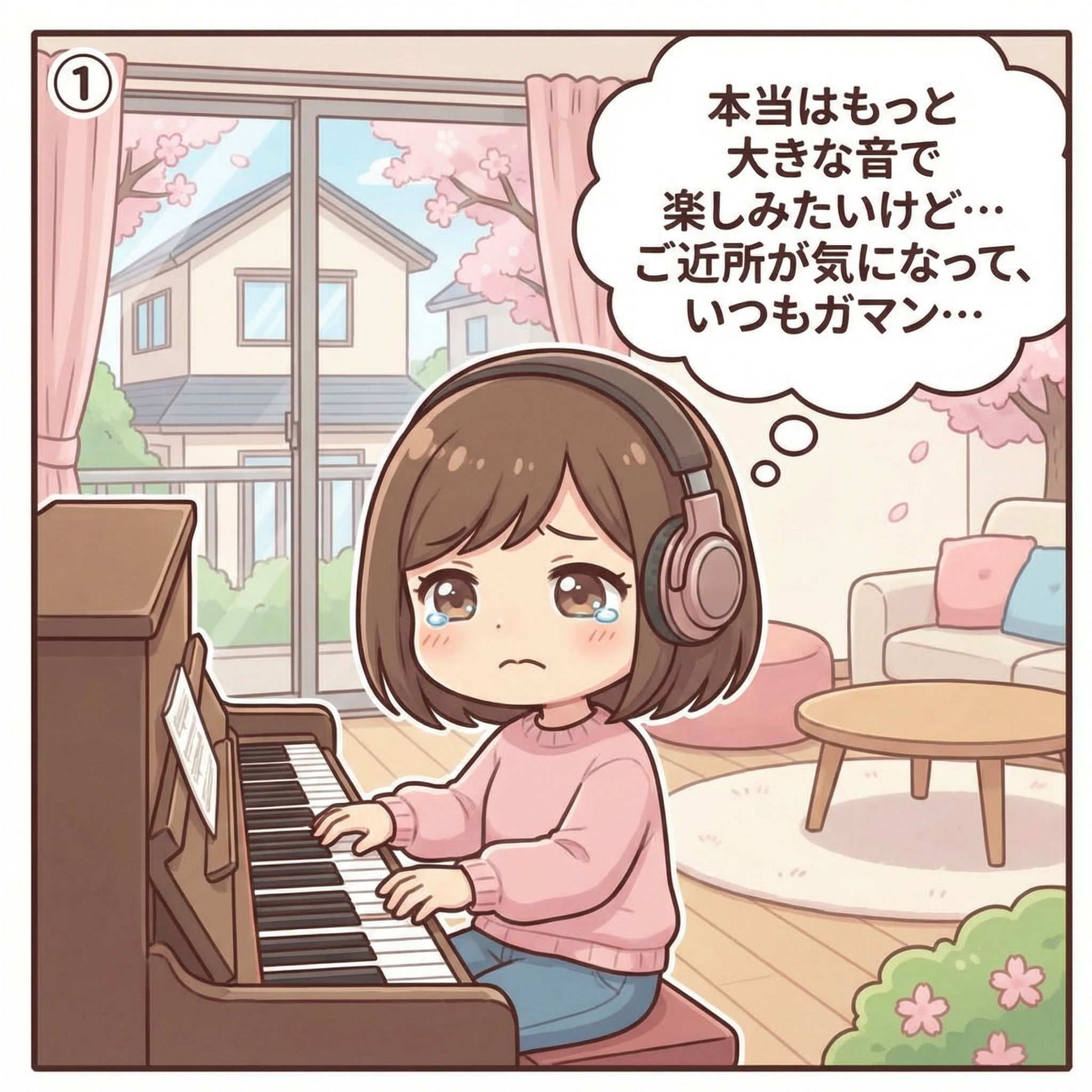 防音工事業者の選び方①ピアノを弾きたいのにご近所が気になって我慢する女性の悩み